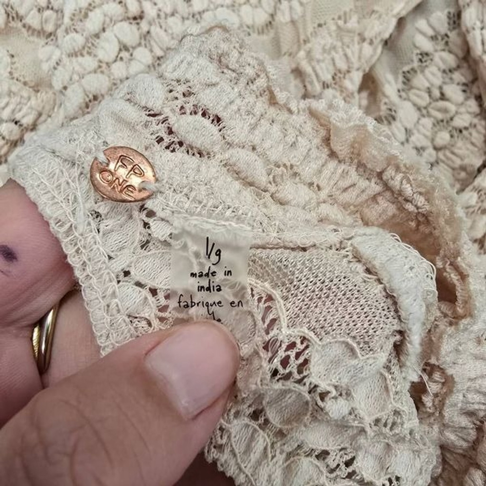 Free People Women's Angelina Bodysuit Size Large Beige - Picture 2 of 11